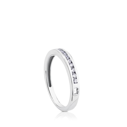 Media alianza de oro blanco con diamantes 018ct Les Classiques TOUS