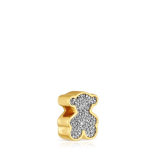 Charm TOUS 1950 oso con baño de oro 18 kt sobre plata y diamantes