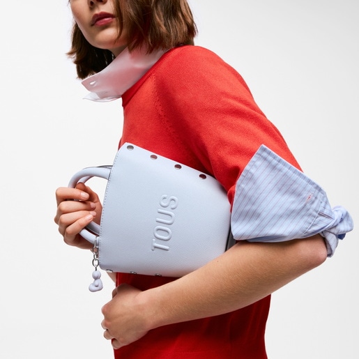 حقيبة ميني صغيرة من TOUS باللون الأزرق الرمادي من تشكيلة Back to basics