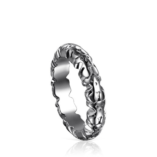 Dark silver Straight XL Ring | TOUS