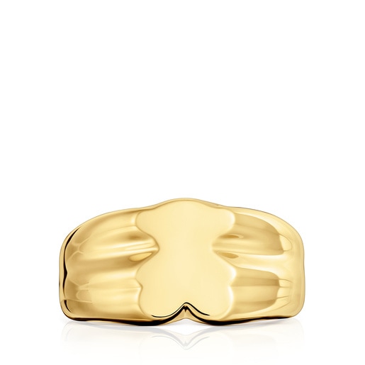 14 mm bear Signet ring with 18 kt gold plating over silver Sweet Dolls