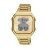 Reloj digital con brazalete de acero IPG dorado D-BEAR