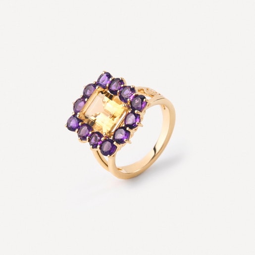 Anel em ouro com citrino e ametista TOUS ATELIER