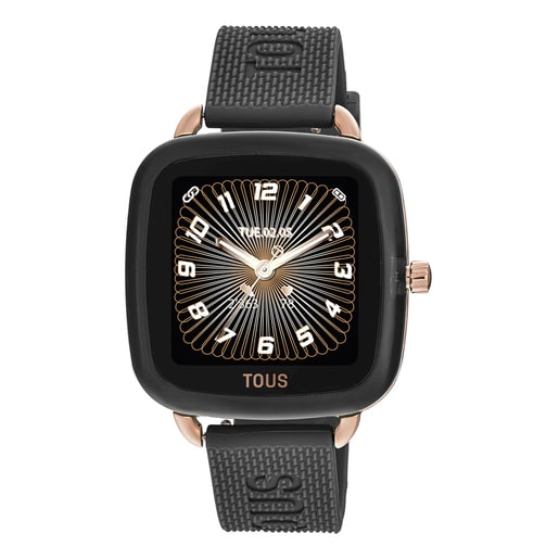 Montre smartwatch avec bracelet en silicone noir D-Connect
