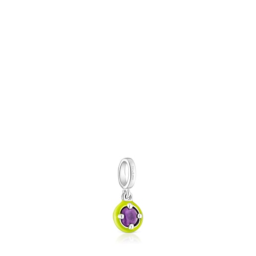 Penjoll TOUS Vibrant Colors de plata, ametista i esmalt llima