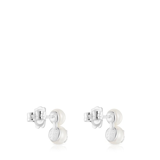 Pearl and silver Double earrings TOUS Icon Pearl