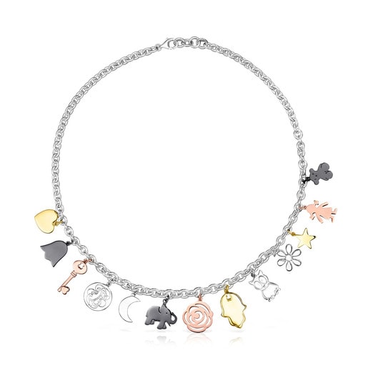 Ожерелье Sweet Dolls из серебра, золота, розового серебра Vermeil и темного серебра