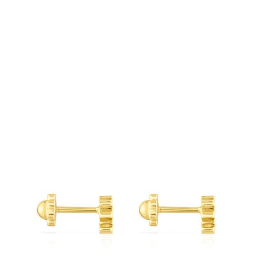 Gold TOUS Basics Earrings Girl motif. Stud lock.