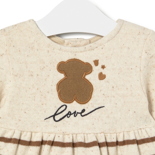 Girls dress in Brown ecru