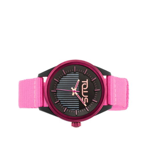 Reloj analógico solar fucsia Vibrant Sun