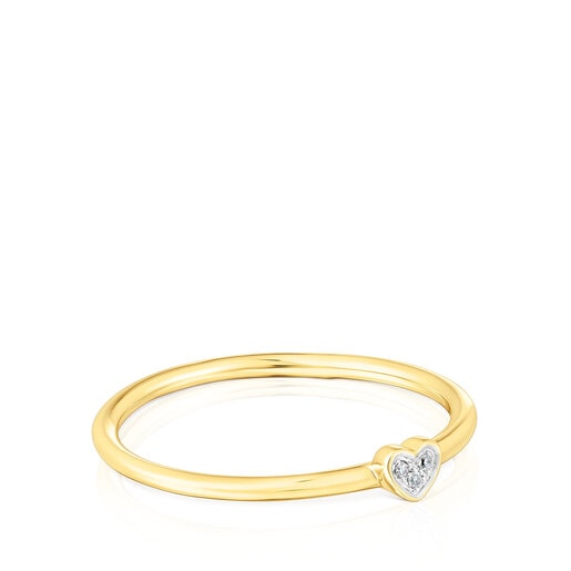 San Valentin Ring in gold with diamonds and a heart motif