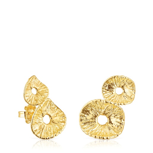 Silver vermeil Wicker Earrings with two motifs | TOUS