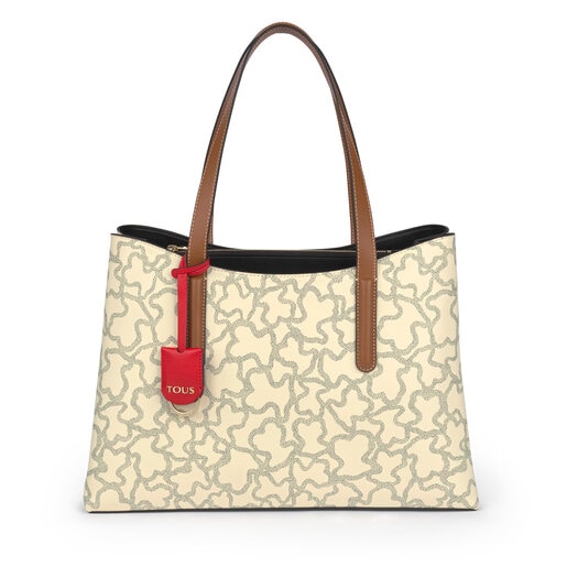 Large Kaos Icon Multi Beige - Red Shopping Bag