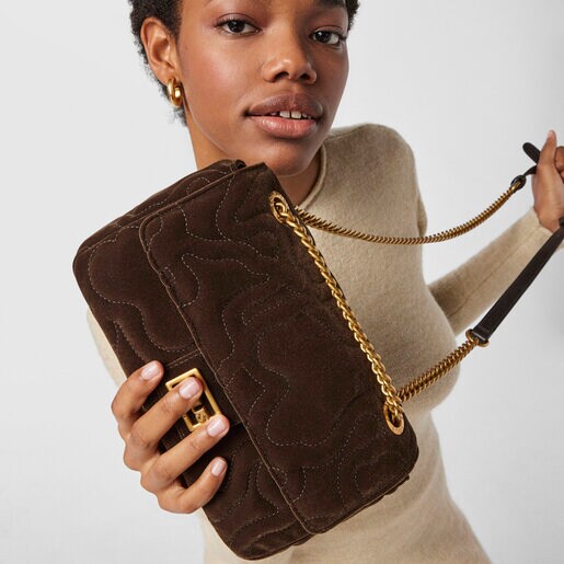 Bandolera mediana con solapa Kaos Dream Velvet verde