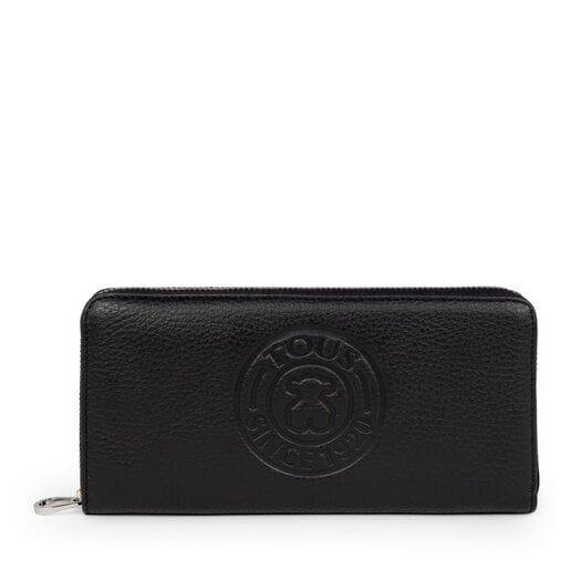 Medium black Leather New Leissa Wallet | TOUS