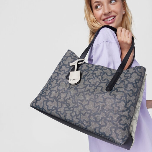 Large black and white Kaos Icon Shopping bag