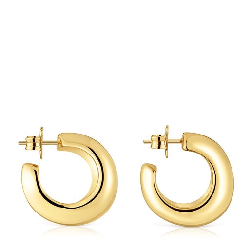 Boucles d’oreilles anneaux en argent plaqué or 18 ct Galia Basics