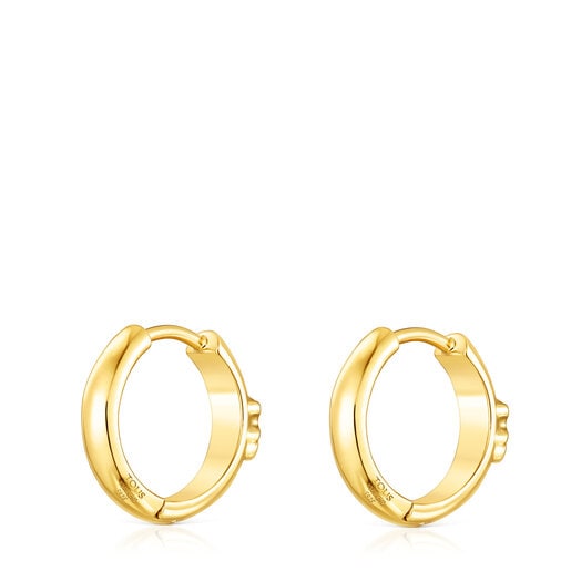 Aretes aro oso con baño de oro 18 kt sobre plata TOUS Basics