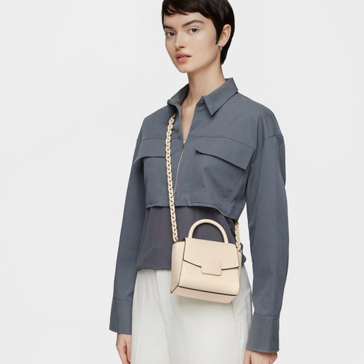 תיק צד TOUS Lucia מיני בצבע בז'