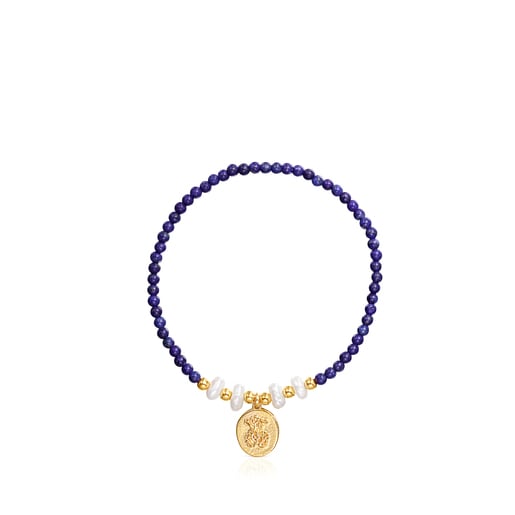 Pulsera camafeo vermeil, lapislázuli y perlas | TOUS