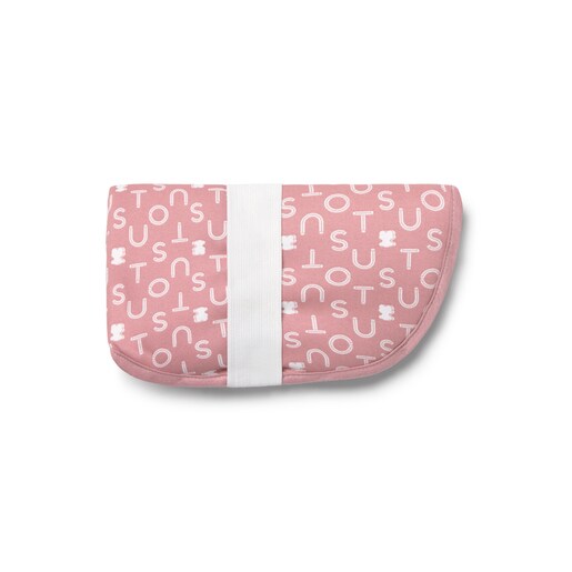 Bear-shaped travel changing mat in Soft pink