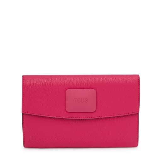 Μεγάλο αναδιπλούμενο πορτοφόλι TOUS Lucia σε φούξια χρώμα