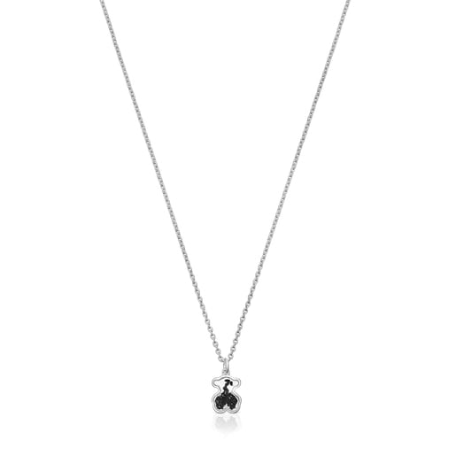 Silver Areia Necklace with onyx | TOUS