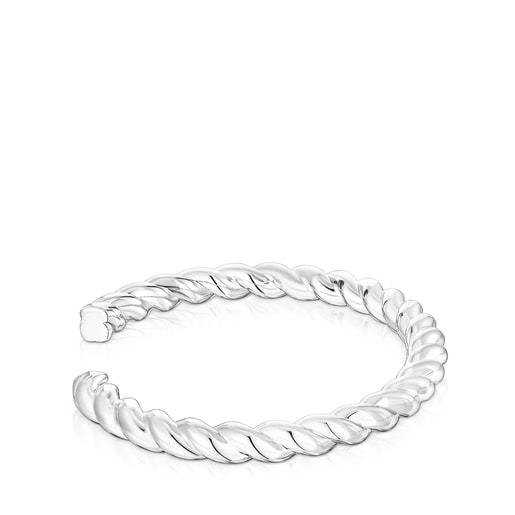 Steifes Armband Twisted aus Silber