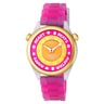 Montre TOUS Tender Time en acier avec bracelet en silicone rose et cadran jaune