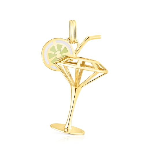 Pendentif TOUS St. Tropez Cup en argent vermeil 3D et émail 33 mm