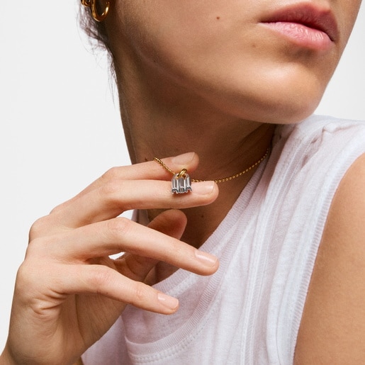 Silver padlock motif Pendant TOUS Mom