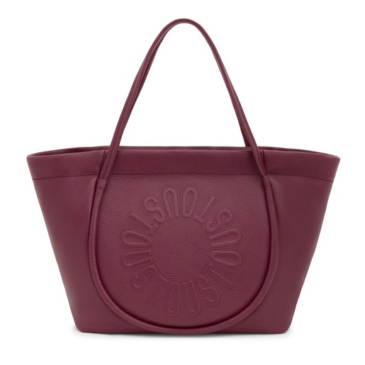 Large burgundy leather Tote bag TOUS Miranda