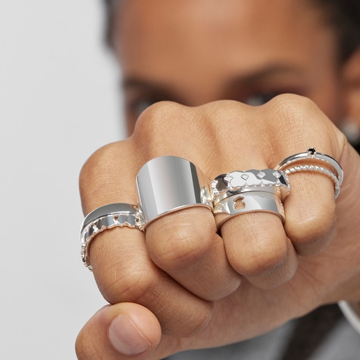 Anillos de plata lisos best sale para mujer