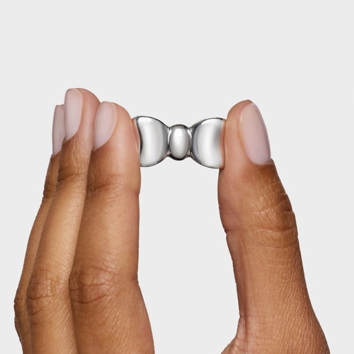 25 mm silver bow Pendant TOUS Ribbon