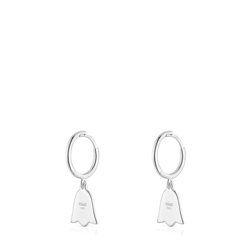 Aretes de aro motivo tulipán de plata TOUS Motivos