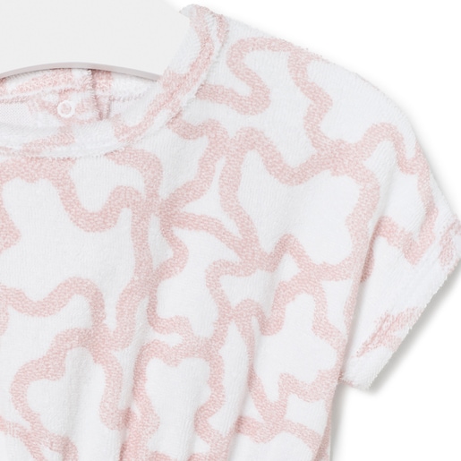 Macacão de bebé de tecido atoalhado Kaos cor-de-rosa
