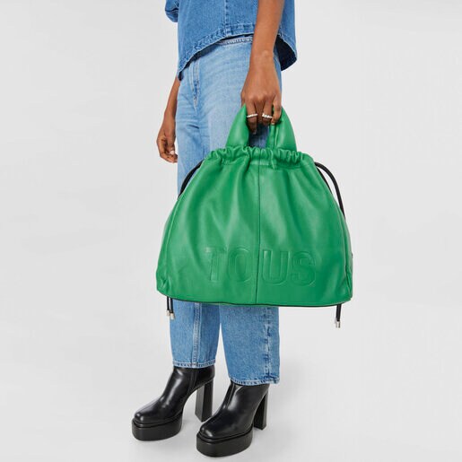 Sac TOUS Cloud grand en cuir vert