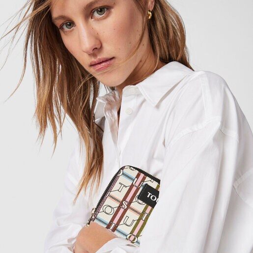 Маленький бежево-черный кошелек TOUS Crossroad