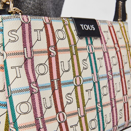 Плоская бежево-черная сумка TOUS Crossroad Crossbody