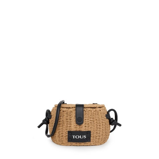 Black raffia Scoubidou Crossbody bag