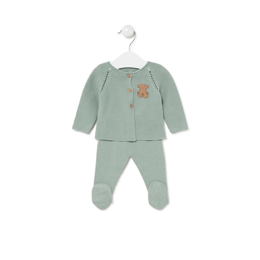 Tricot baby outfit in mist