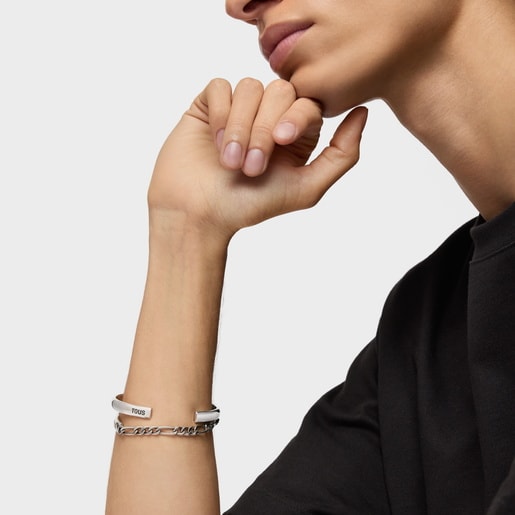 Aged silver Bangle TOUS Man