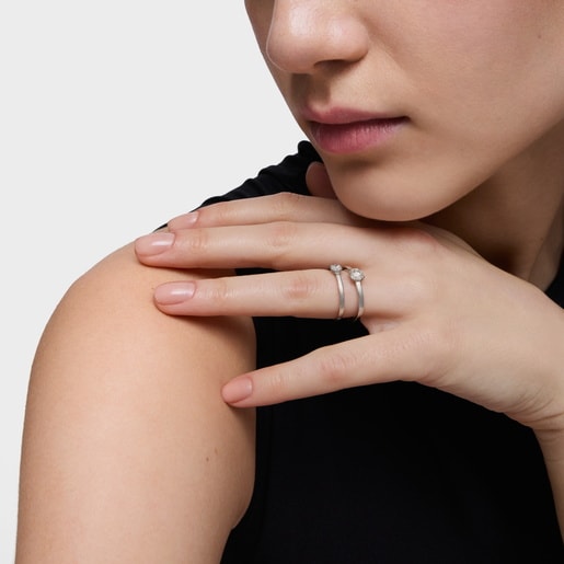 טבעת סוליטר מפלטינה בשילוב יהלום מעבדה 0.25 קראט TOUS Essentials LGD