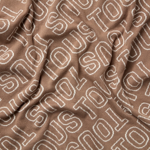 Reversible baby blanket in Nilo TOUS logo beige