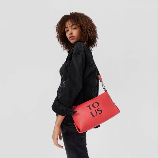 Coral-colored leather TOUS Balloon crossbody bag