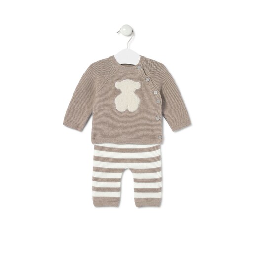 Newborn baby set in Tricot beige
