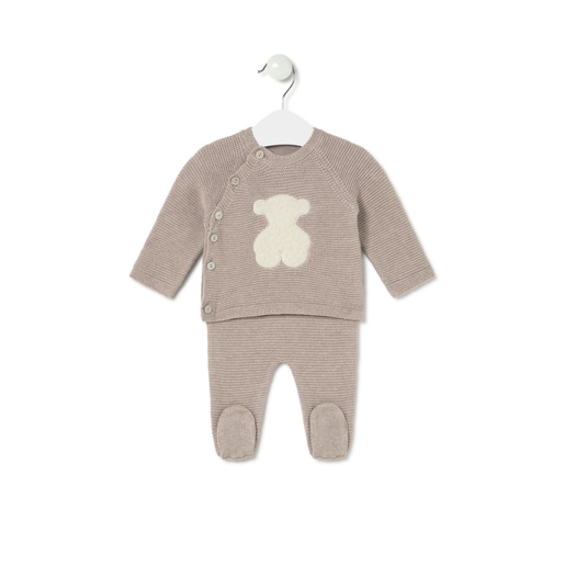 Conjunto de bebé de recién nacido Tricot beige