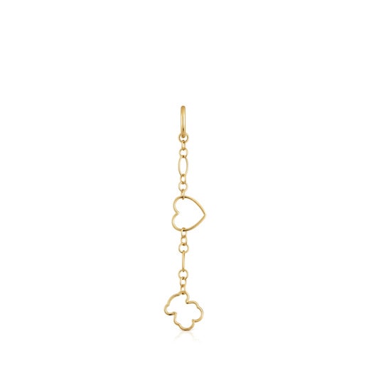 New Silueta single long Earring with 18kt gold plating over silver and motifs
