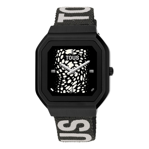 Reloj smartwatch con correa de nylon y correa de silicona lila B-Connect