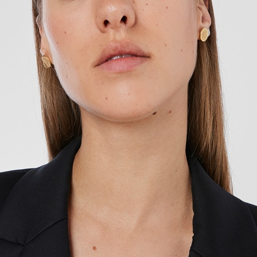 Gold Oursin Earrings with 0.02ct diamonds